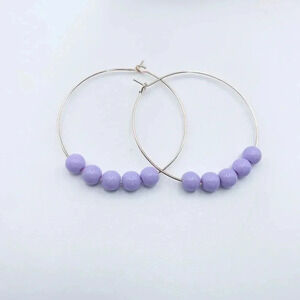 Beaded Hoops Earrings